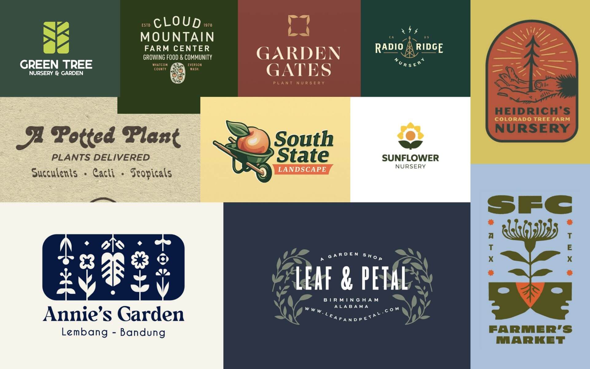 Dribbble branding research for a nursery company