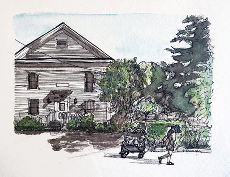 Pulling Kids By Town Hall