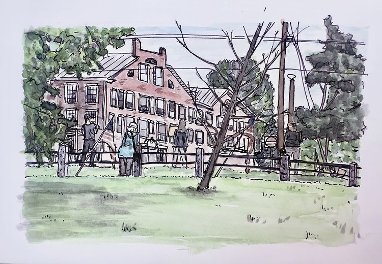 plein air middlebury no kings protest dead tree
