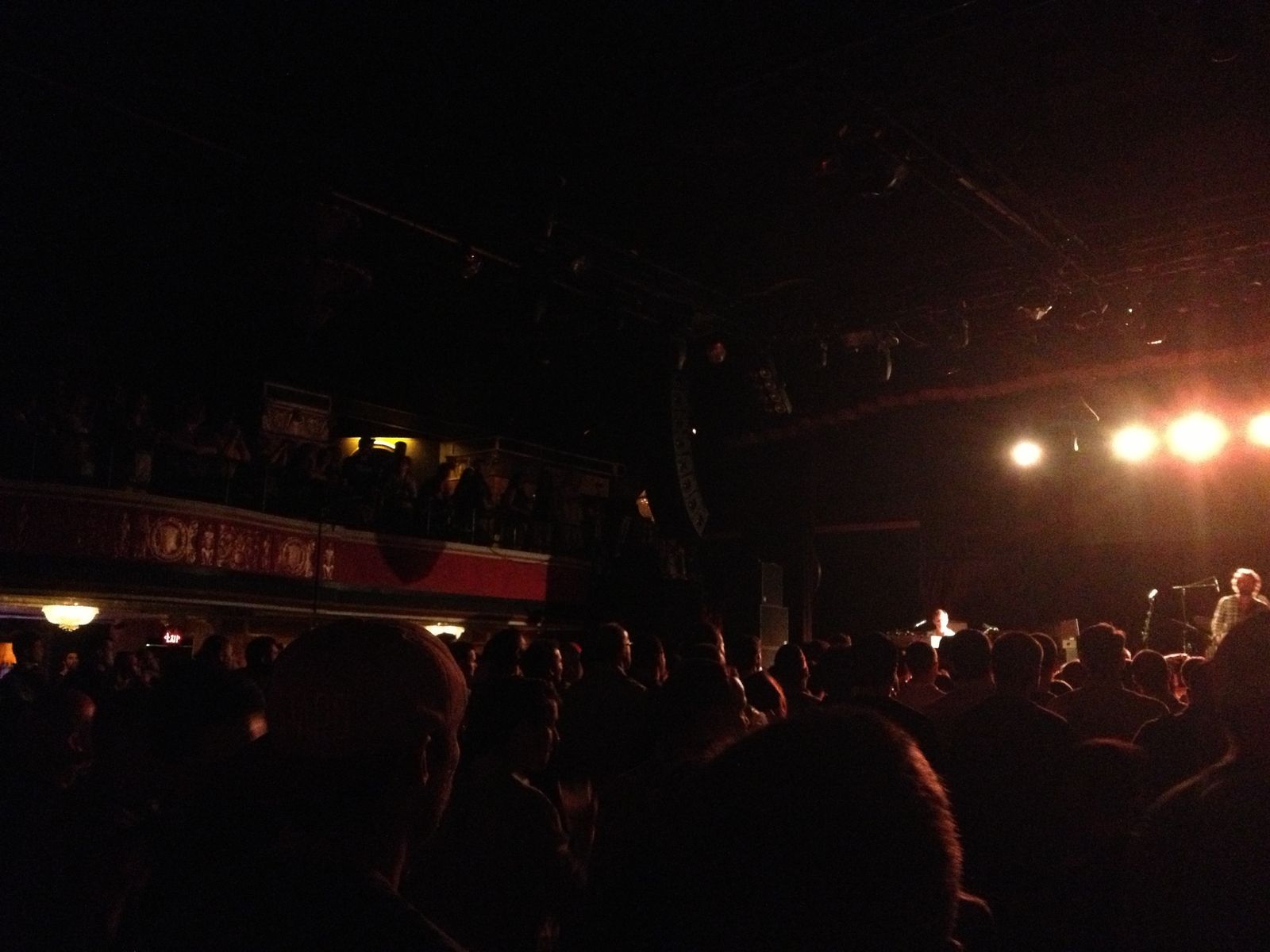 Dawes performing at the Royale in Boston, ornate balcony visible above the crowd
