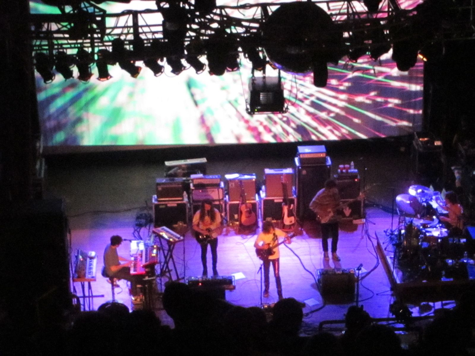 Andrew VanWyngarden of MGMT on stage at Lupo's