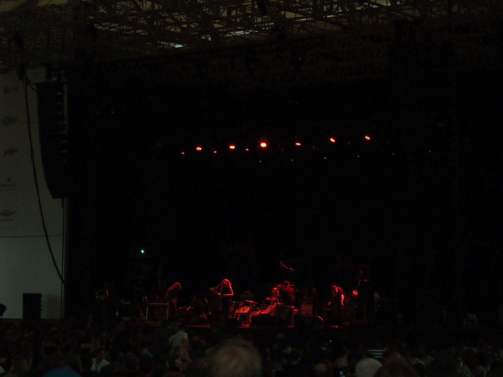 Neko Case performing at the Bank of America Pavilion
