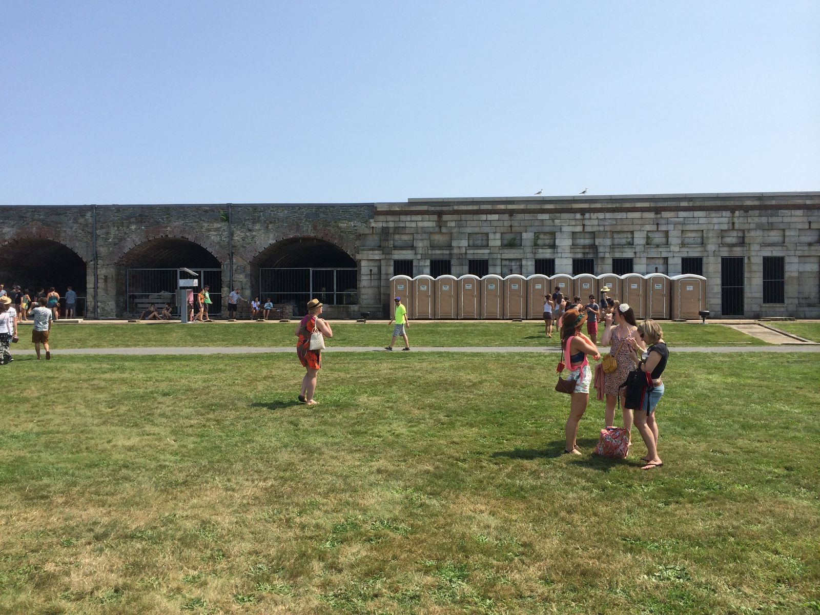 Stone archway entrance at Fort Adams State Park during Newport Folk Festival