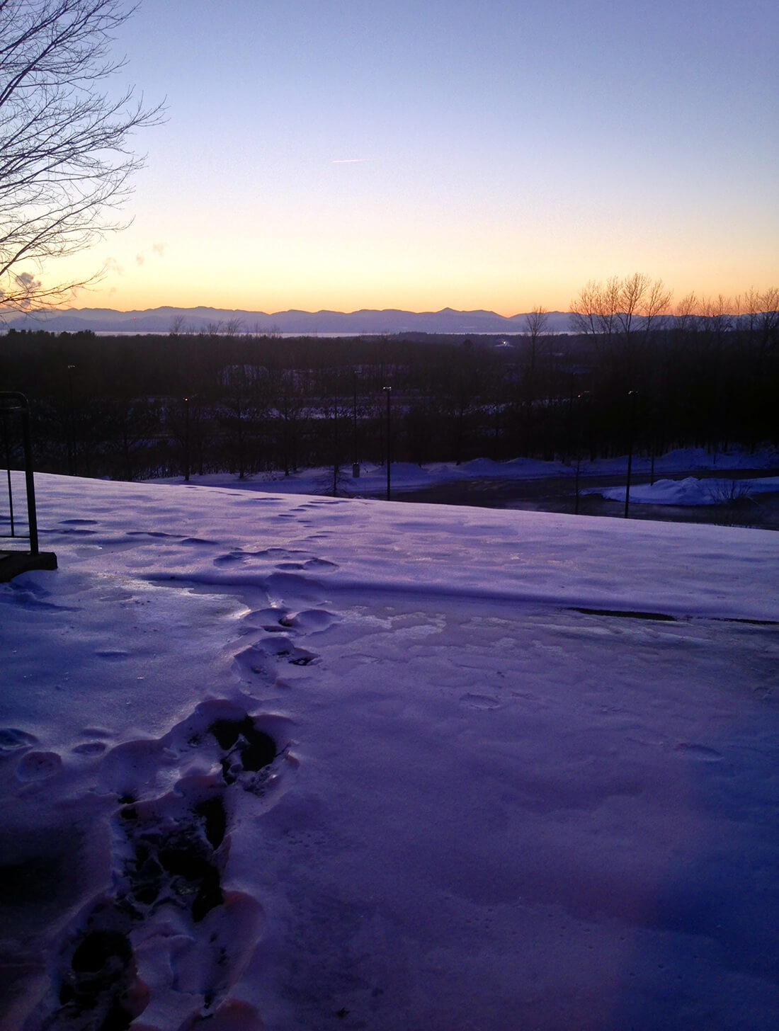  new York's Adirondack mountains from Vermont on a crispy snow-covered winter day