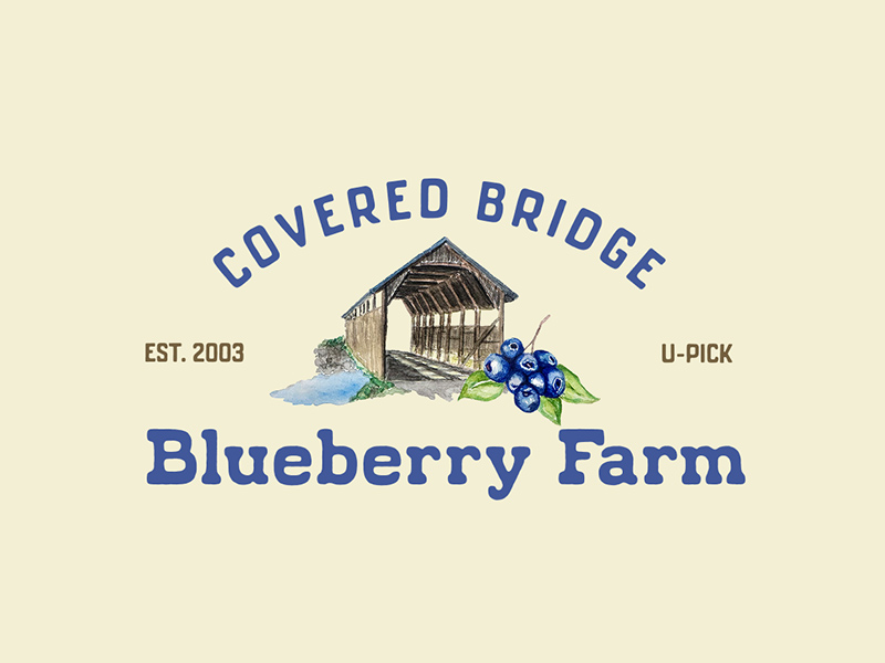 The Covered Bridge Blueberry u-pick farm logo
